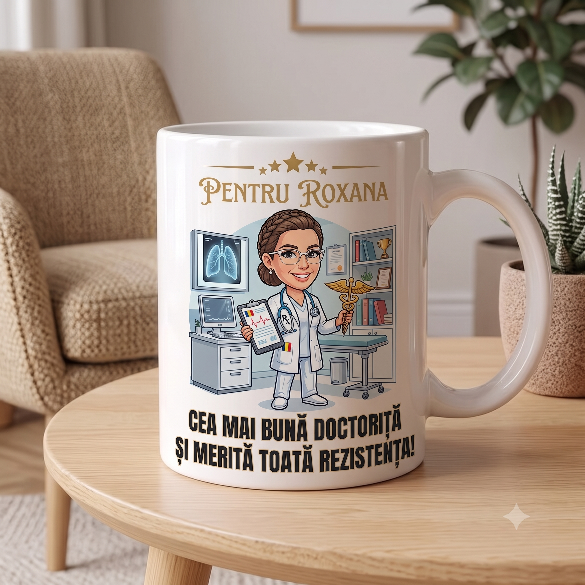 Cană Personalizată cu Poză și Mesaj — Cadou Doctorita Medicala - ArtisimoGifts