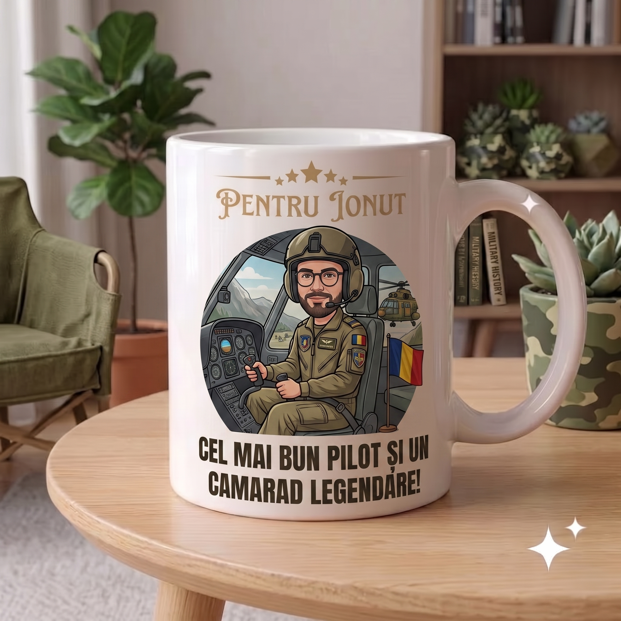 Cană Personalizată cu Poză și Mesaj — Cadou Pilot Militar Armata (MAPN) - ArtisimoGifts