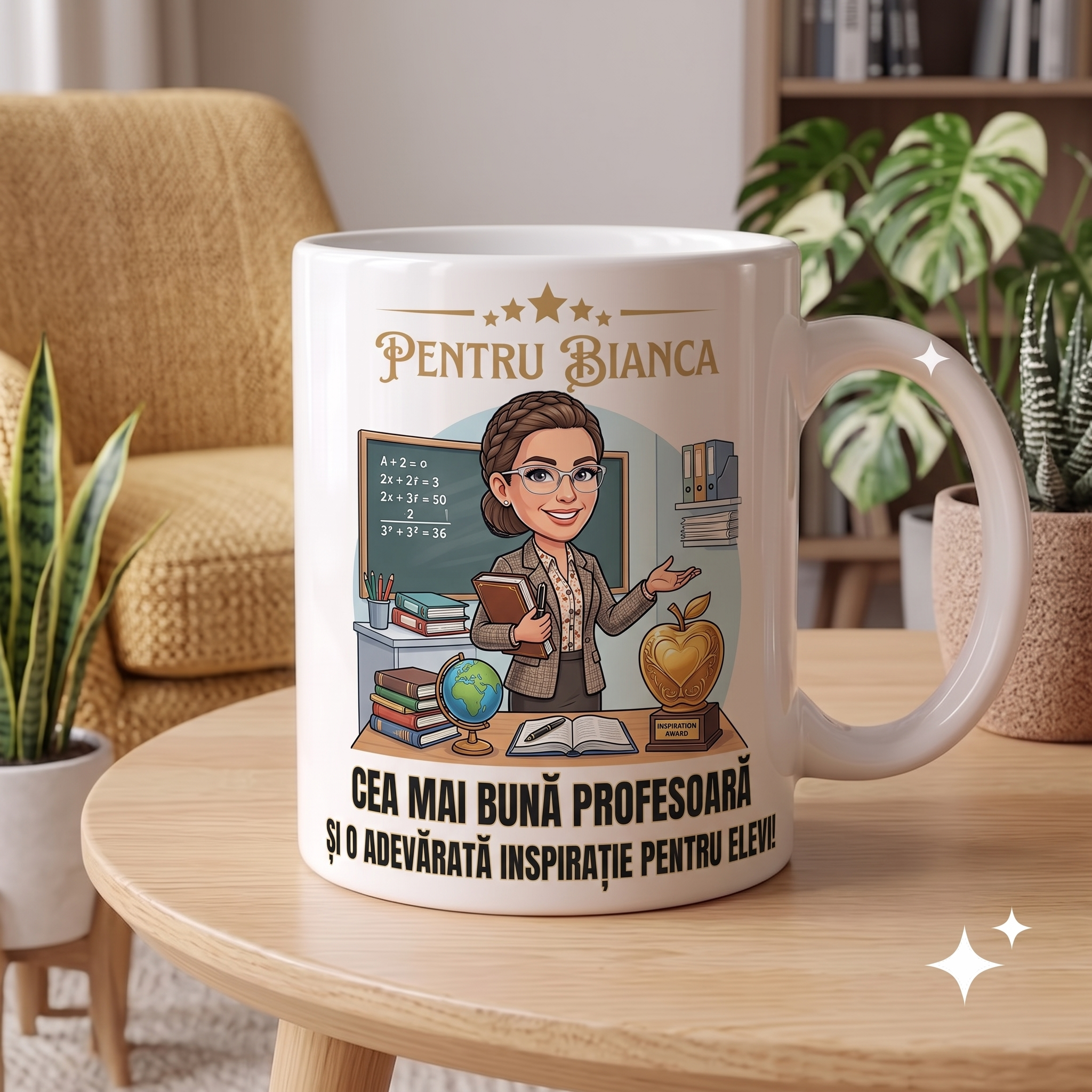 Cană Personalizată cu Poză și Mesaj — Cadou Profesoara - ArtisimoGifts