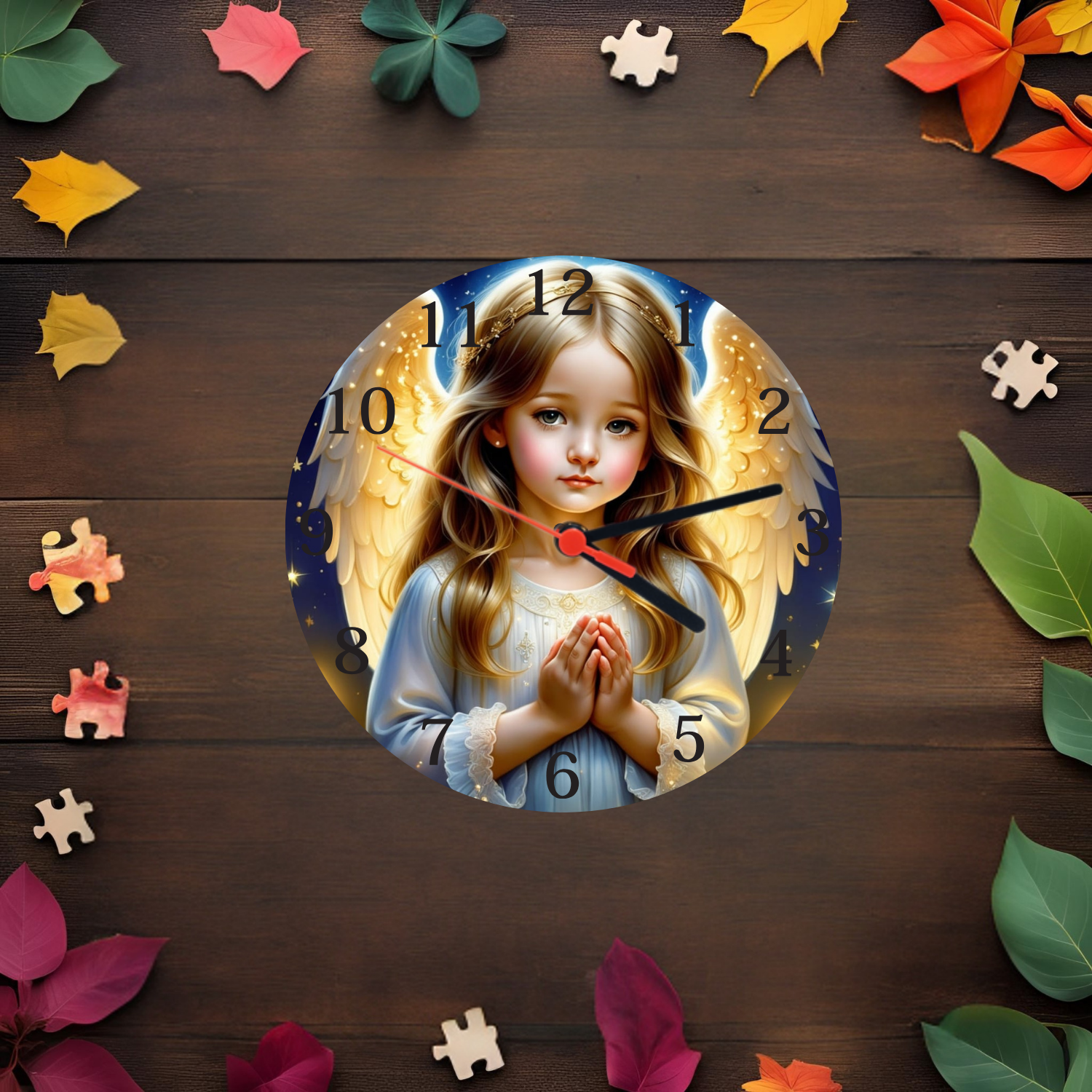 Ceas sticla personalizat rotund 20cm Ingeras - ArtisimoGifts