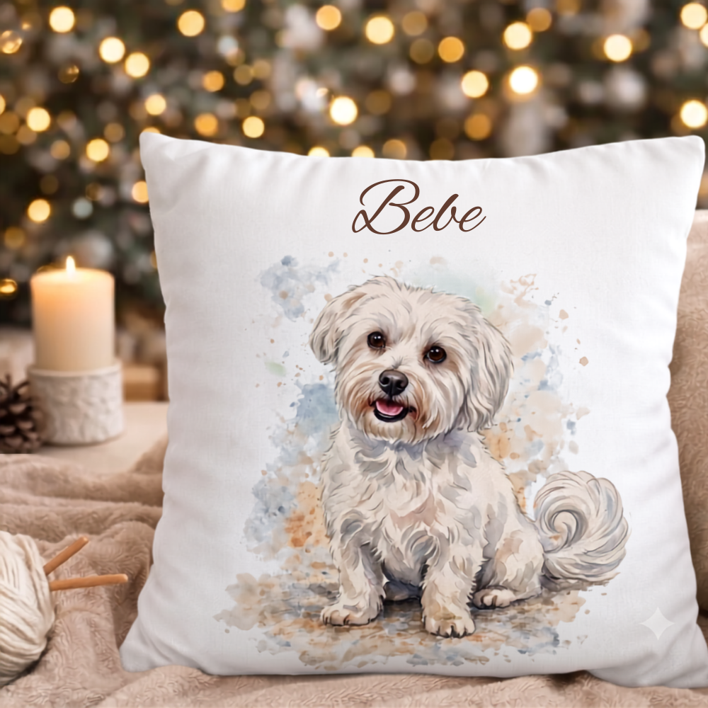 Husă Pernă Personalizată cu  Poze si nume  — Cadou  special animalut companie