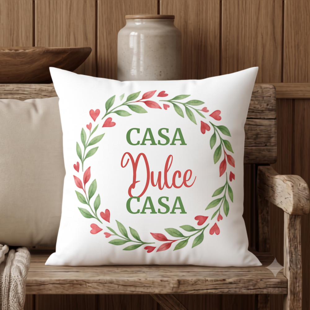 Husă Pernă Personalizată cu  mesaj  — Cadou  Casa dulce Casa