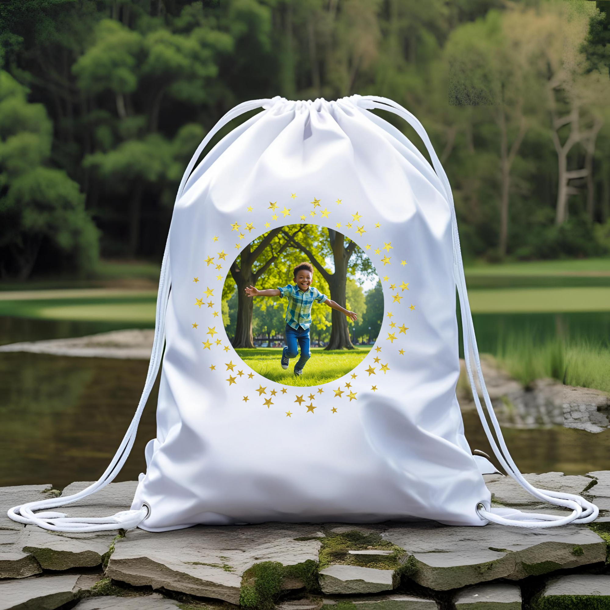 Rucsac personalizat model auriu - ArtisimoGifts