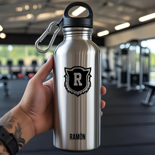 Bidon sport cu poza tic logo si text - ArtisimoGifts