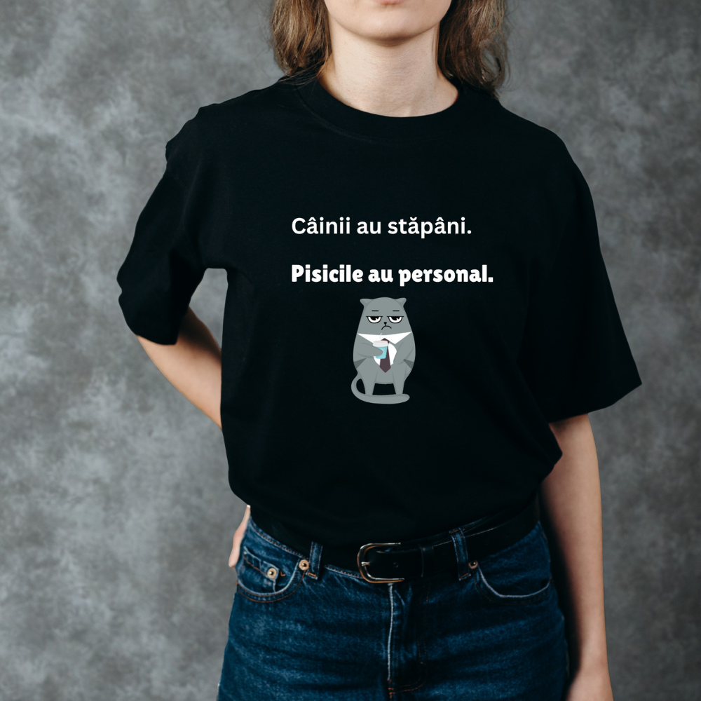 Tricou Personalizat Mesaj — Pisicile au personal