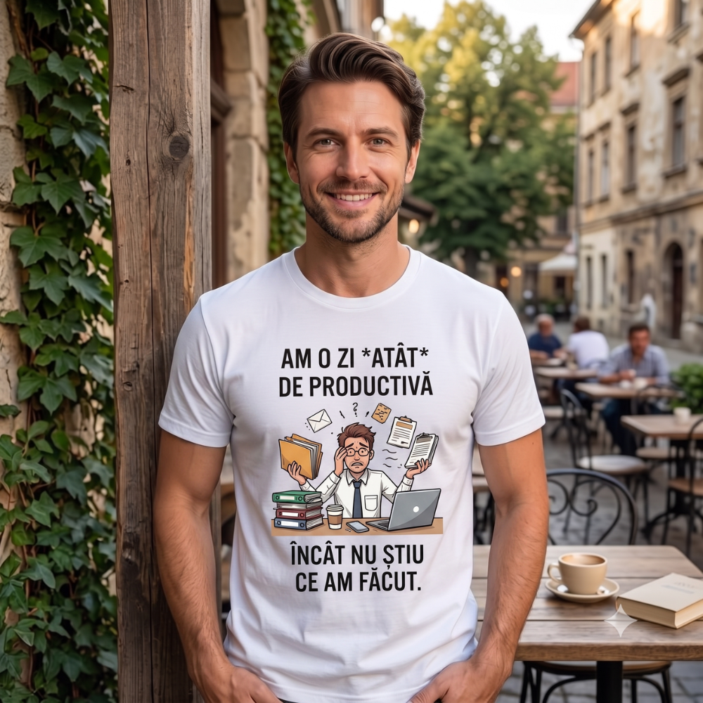 Tricou Personalizat cu Mesaj — Am o zi atat de productiva
