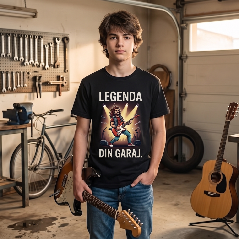 Tricou Personalizat cu Mesaj — Legenda din garaj