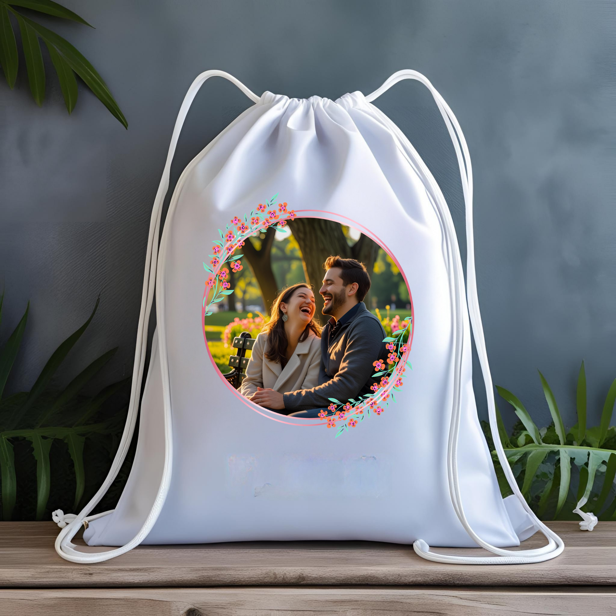 Rucsac personalizat model floral - ArtisimoGifts